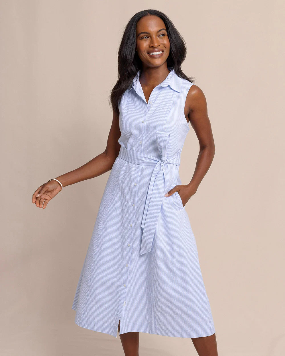 Southern Tide Whitley Seersucker Midi Dress Shop Redix - Wrightsville Beach Southern Tide Whitley Seersucker Midi Dress Shop Redix - Wrightsville Beach