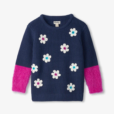 Girls Throwback Flowers Sweater