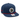 Navy Wrightsville Beach cap with red rope and Redix embroidery on a white background